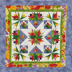 Star Flower art quilt